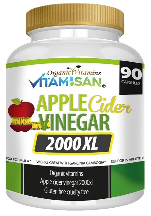 APPLE CIDER EXTRA STRENGTH VINEGAR 2000mg organic NATURAL Weight Loss FAT BURN