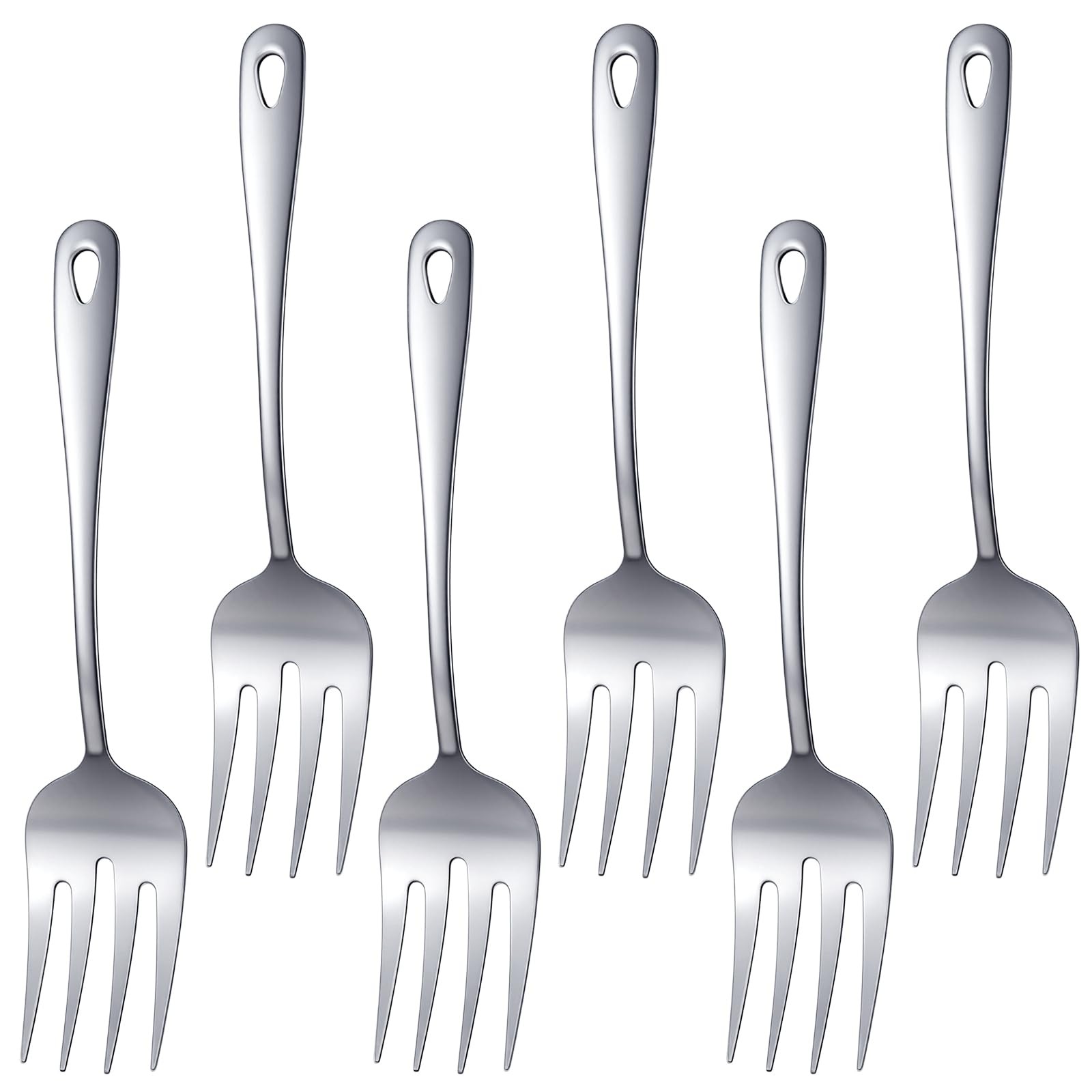6 Pcs Stainless Steel Large Serving Fork, 11inch Big Serving Fork Catering Se...