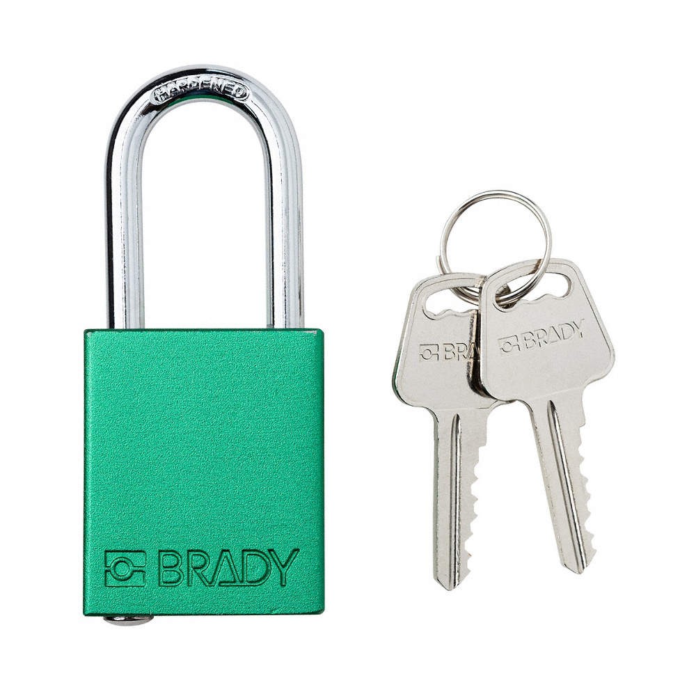 BRADY SDAL-GRN-38ST-KD Padlock,6 Pins,Green 793EF2