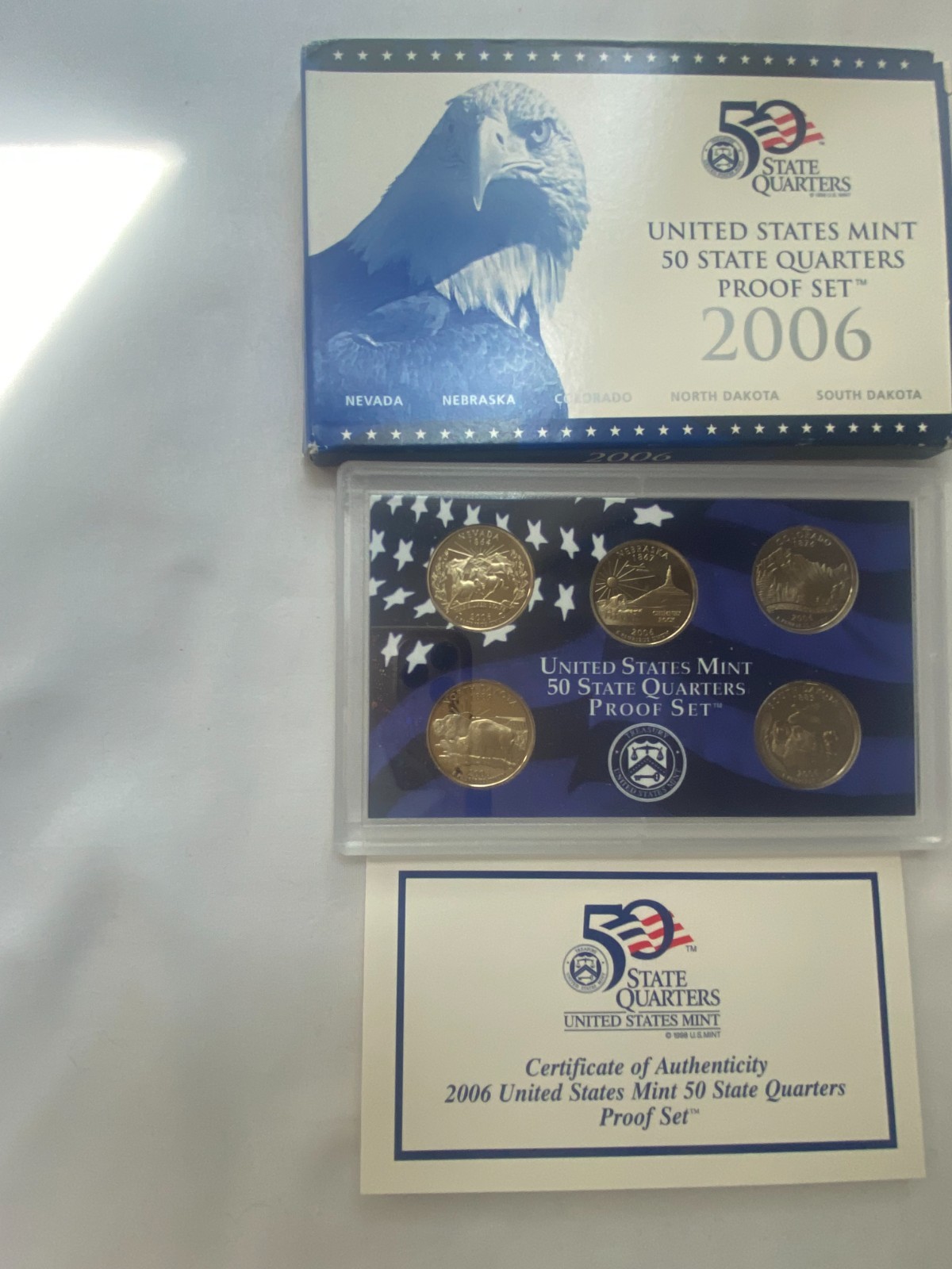 2006-S US Mint 50 State Quarters Proof Set with Certificate of Authenticity