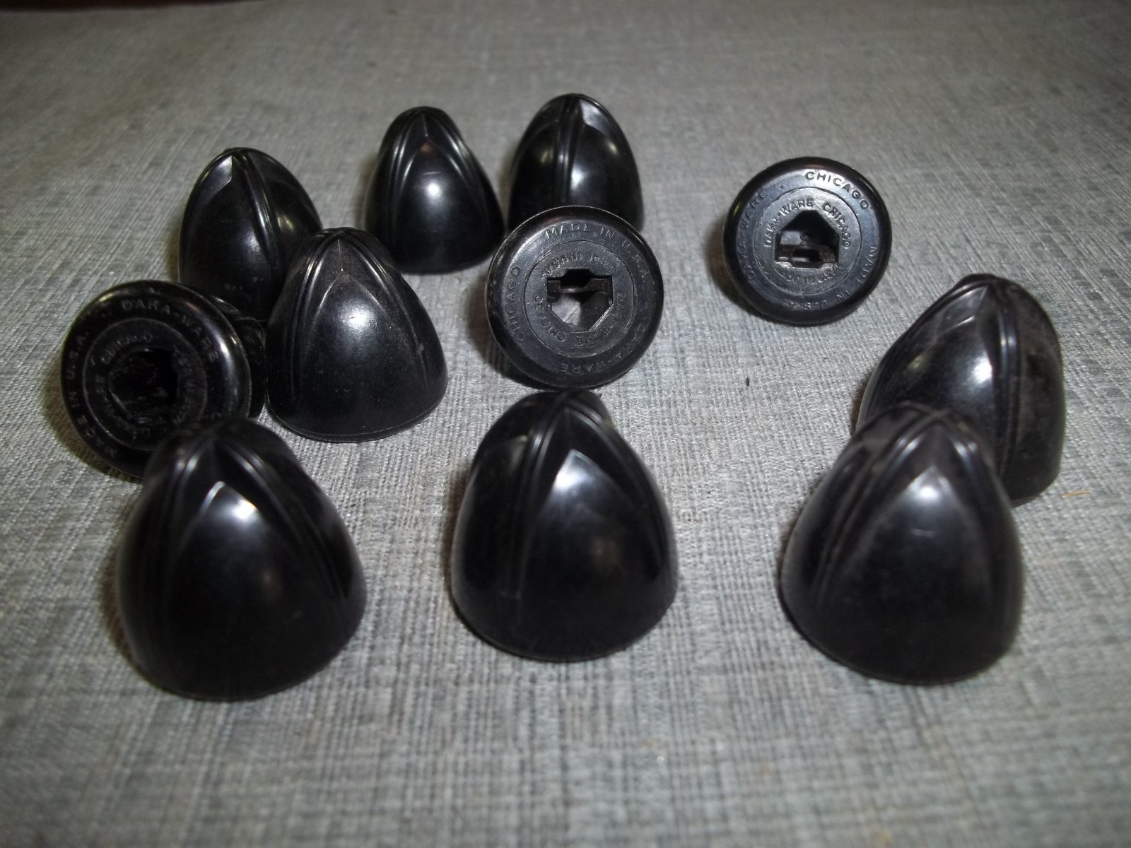 11 Vintage  Daka-ware Domed Radio Knob 7/8"