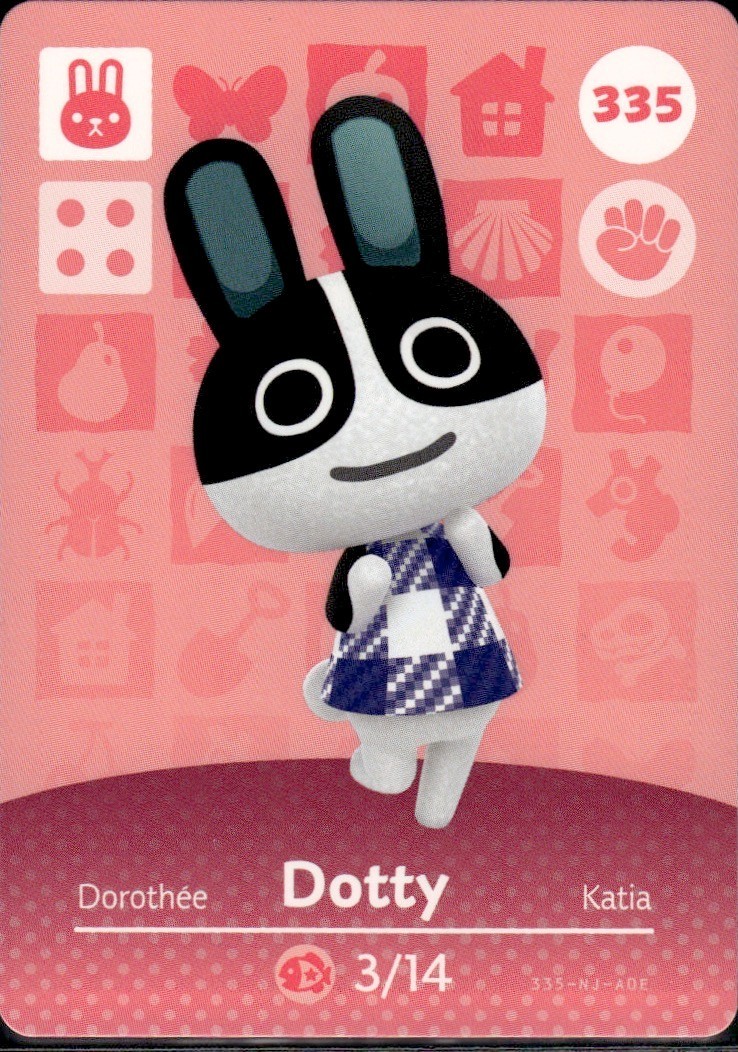 335 Dotty Amiibo Card 335 Series 4 Animal Crossing Nintendo Switch NA Region