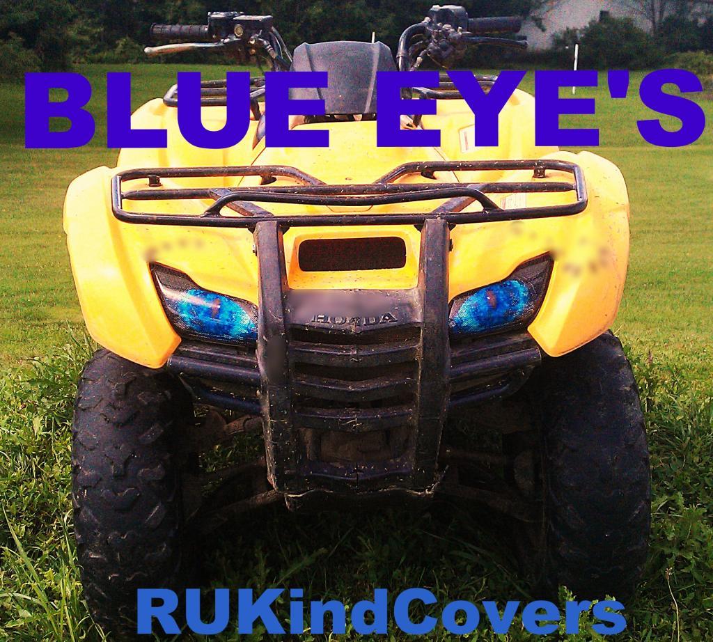 2007-2012 Honda Rancher TRX420 Blue EYE'S Headlight Covers  RUKINDCOVERS