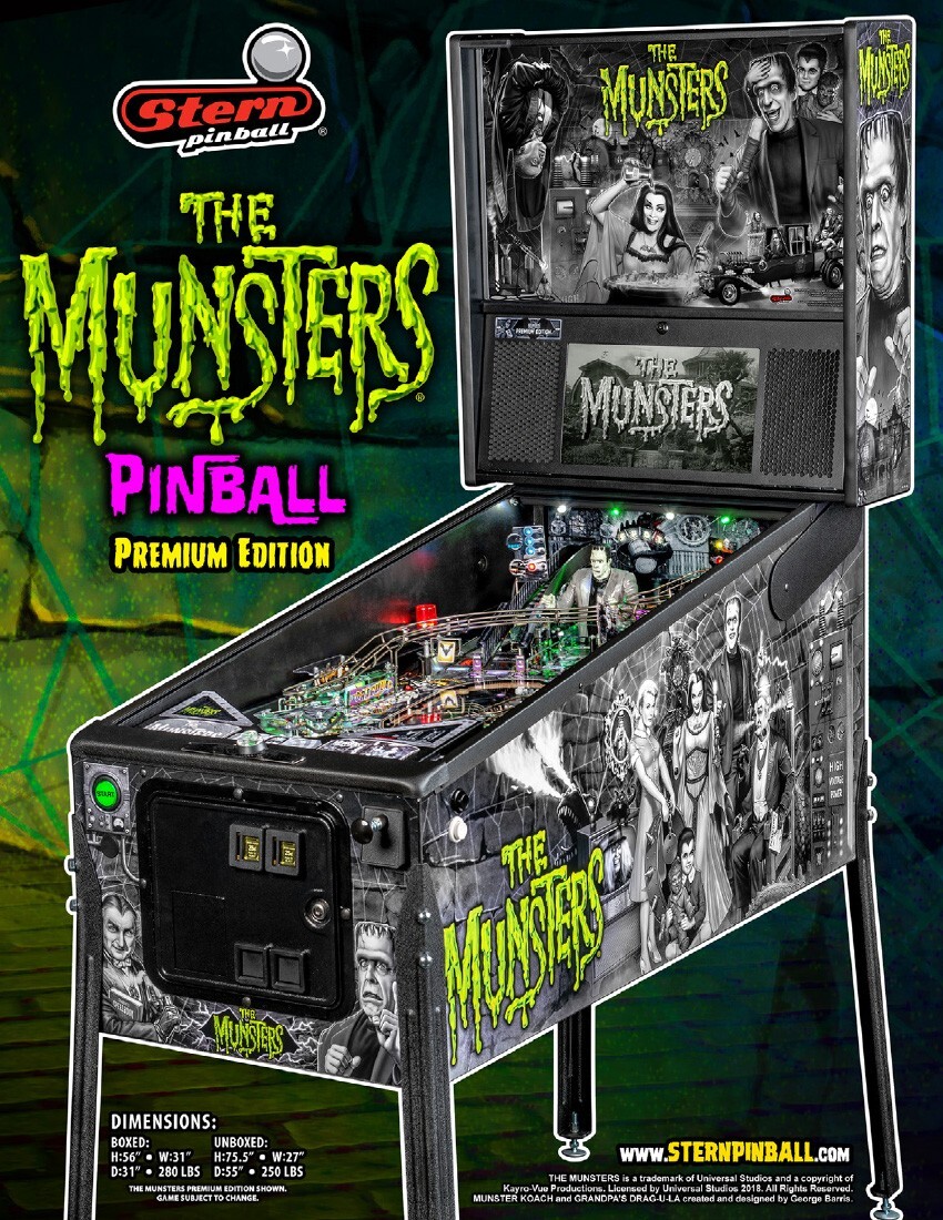 Stern The Munsters Premium / LE Pinball Rubber Ring Kit **Customize Your Kit**