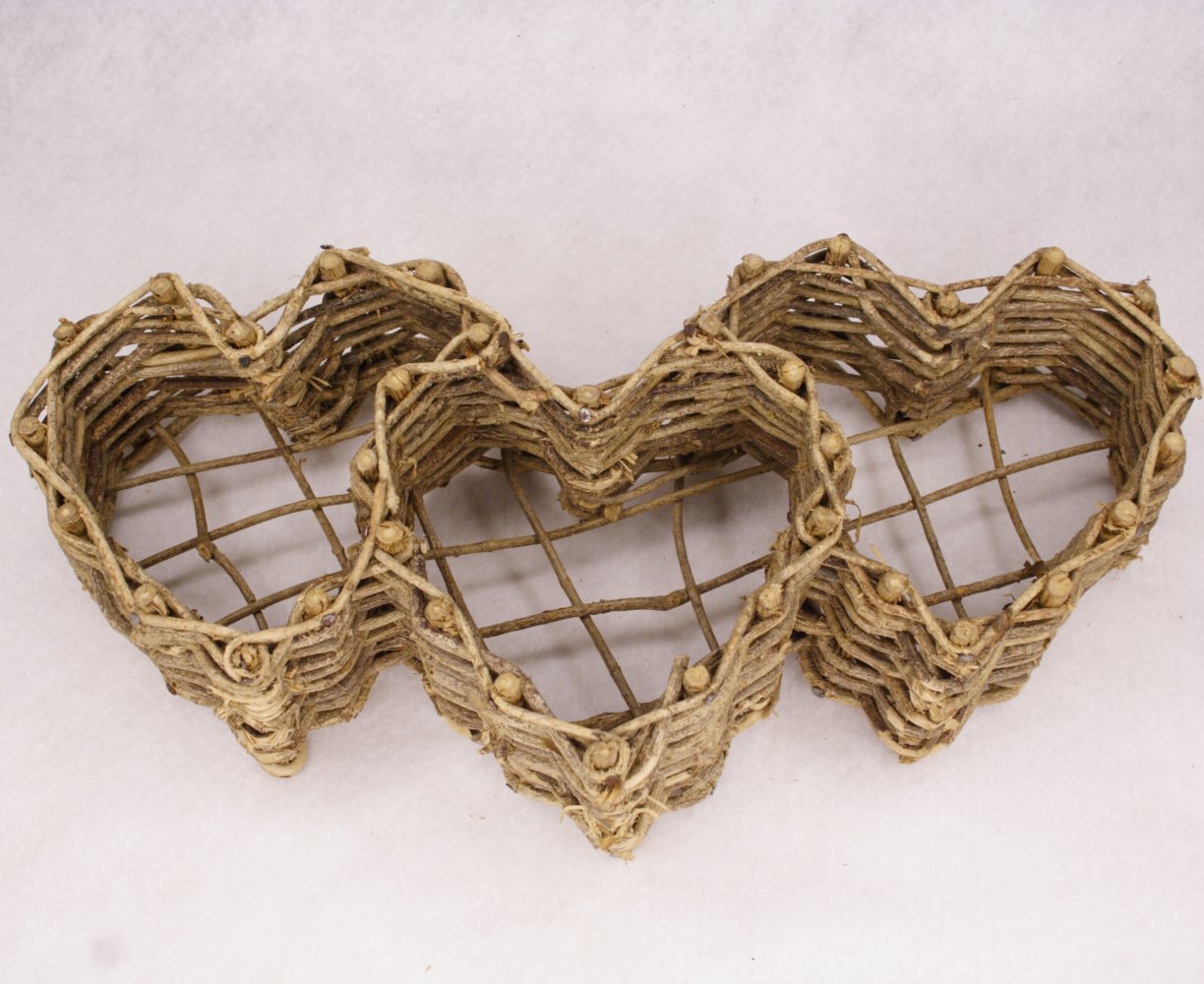 Heart Shaped Woven Triple 12" Wall Basket #02242683