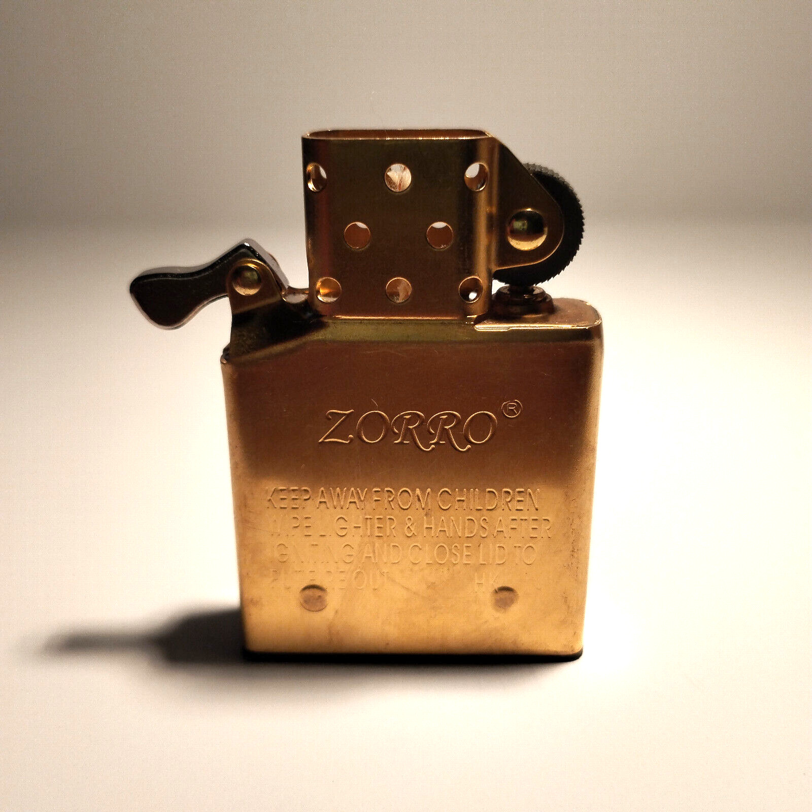Zorro Brass Petrol Lighter Insert with Bottom Rubber Gasket