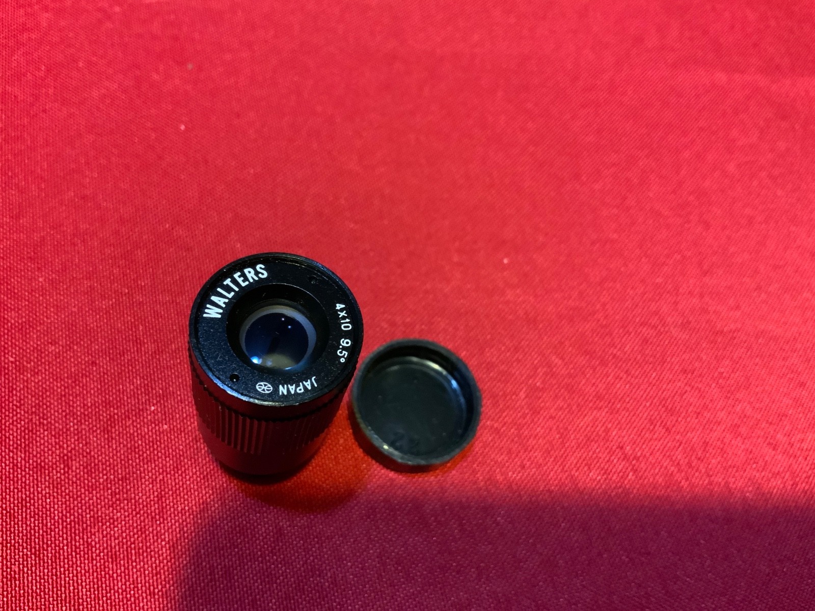 Walters extra short focus 4x12 12.5 degree monocular, black, with case
