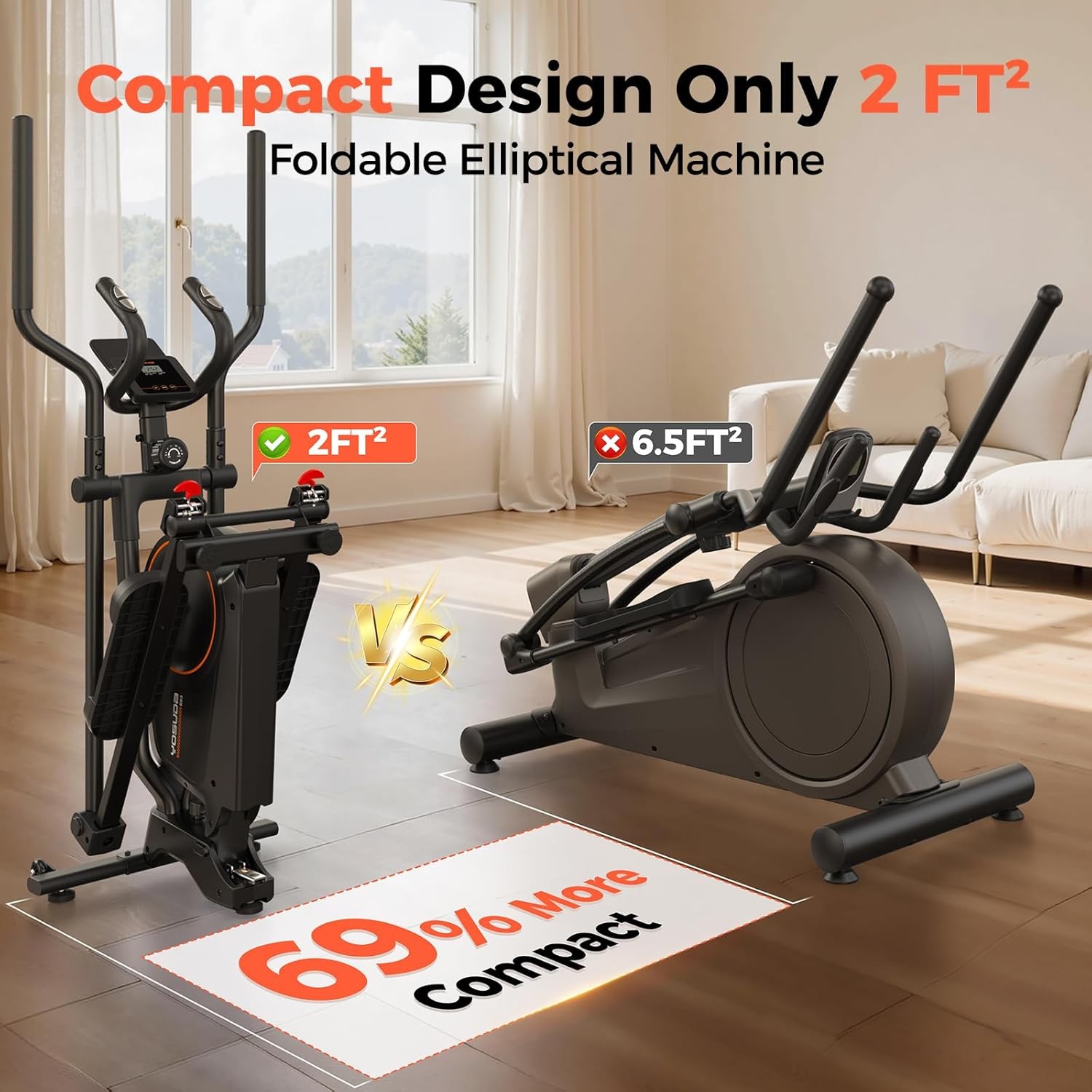 Elliptical Machine Elliptical Exercise Machine with 16-Level Resistance For Home