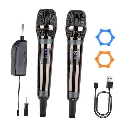 Wireless Microphones for Karaoke Singing, Professional Dual Cordless Mic