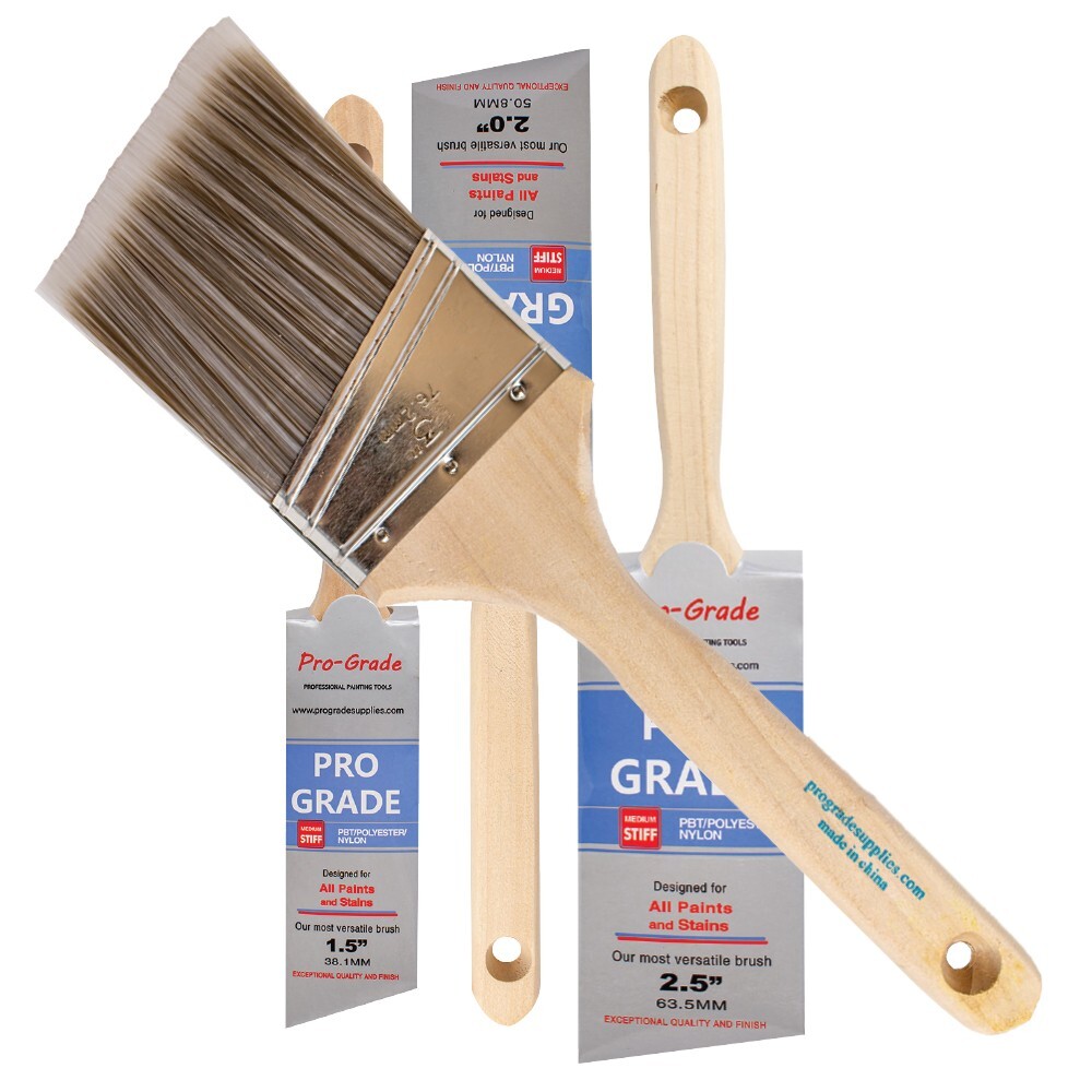 4 Pack Angle House Wall,Trim Paint Brush Set Home Exterior or Interior Brushes