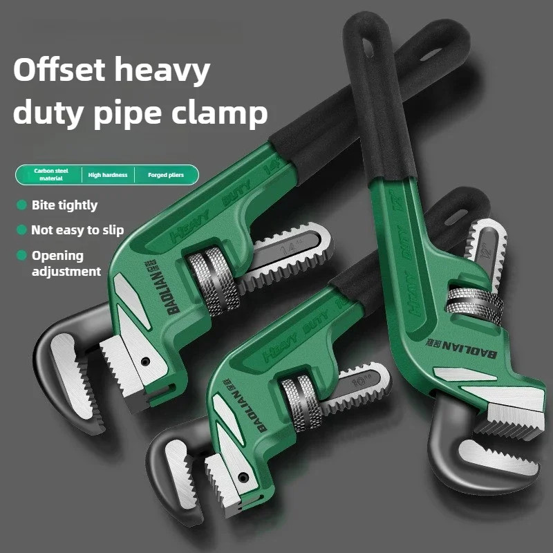Pipe Wrench 45° Offset Aluminum Large Opening Adjustable Cutting Pipe Pliers