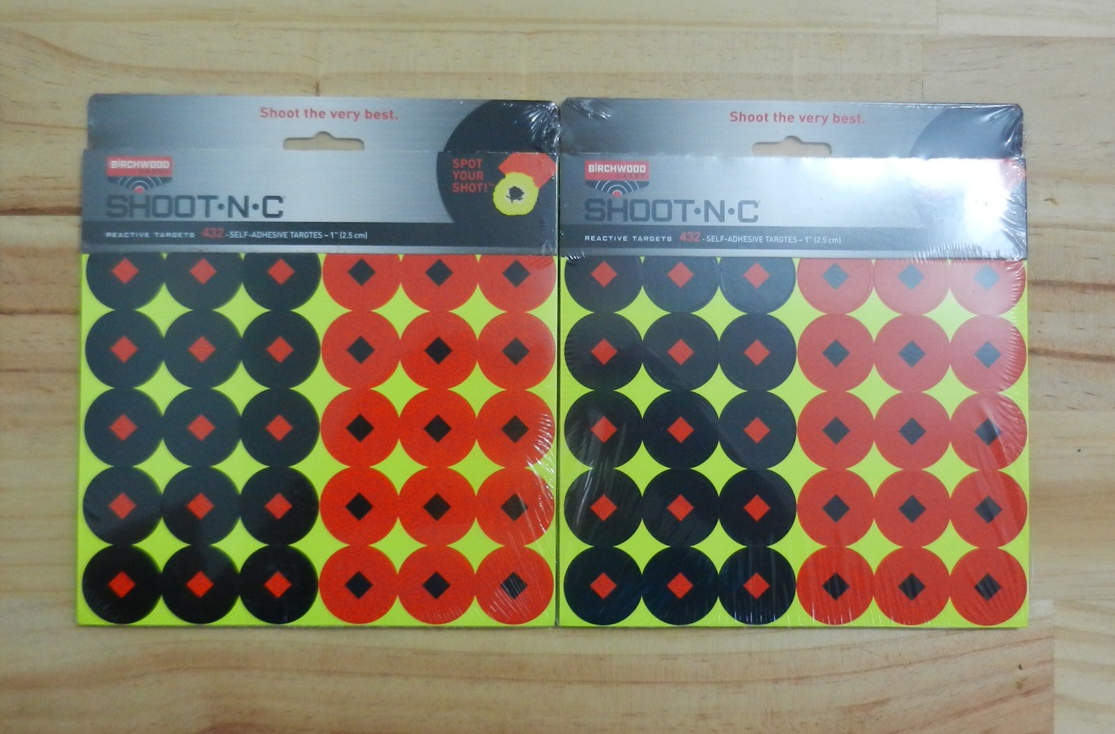 Birchwood Casey; Orange & Black Shoot N C 1" Targets; 2 Pks of 432 Dots;  34117