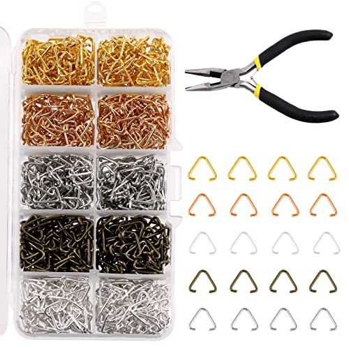 1001 Pcs 5 Color Metal Triangle Open Jump 5 Color Triangle Open Jump Rings