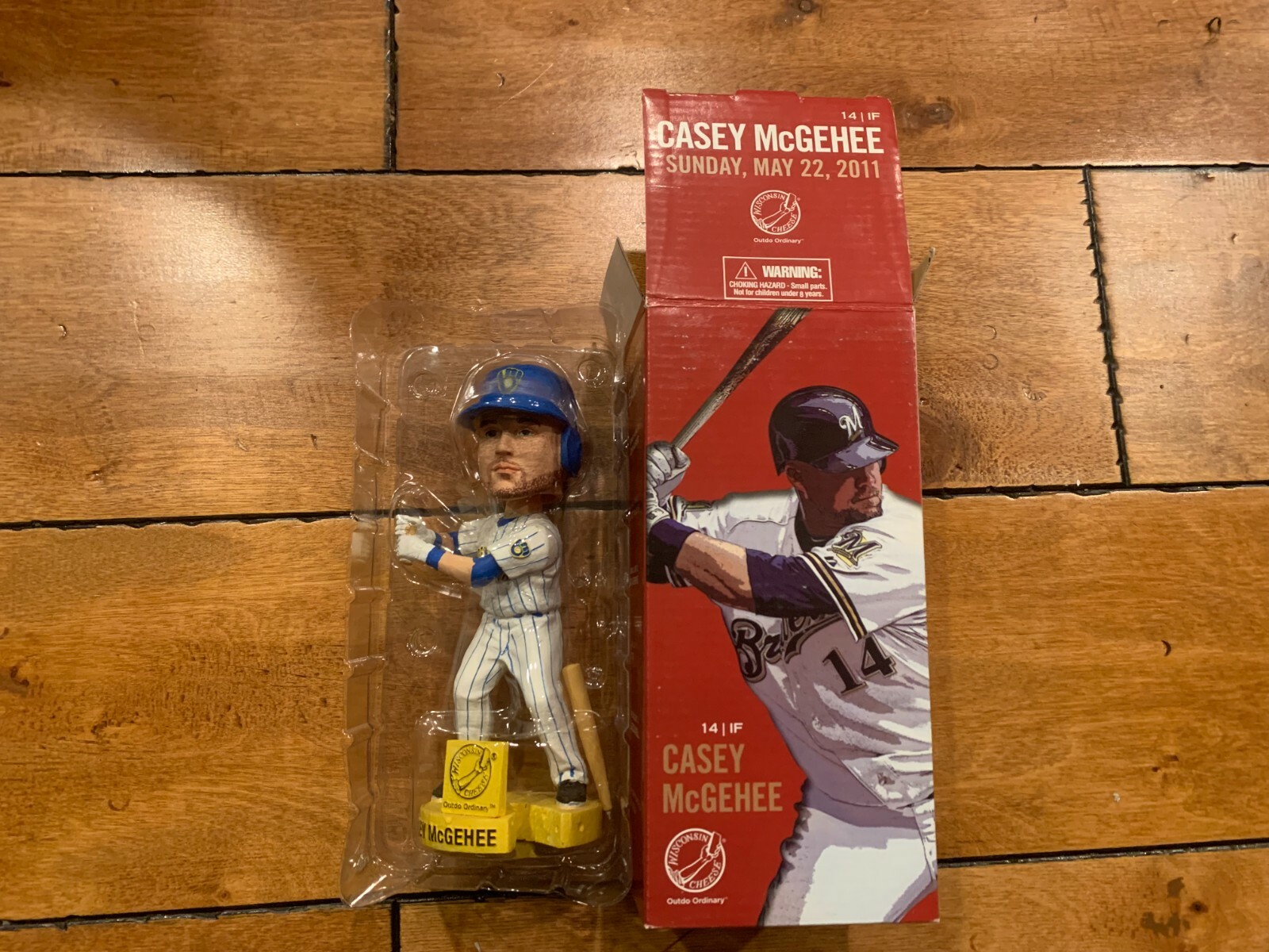 2011 Casey Mcgehee Retro Pinstripe Milwaukee Brewers Bobblehead SGA NEW IN BOX