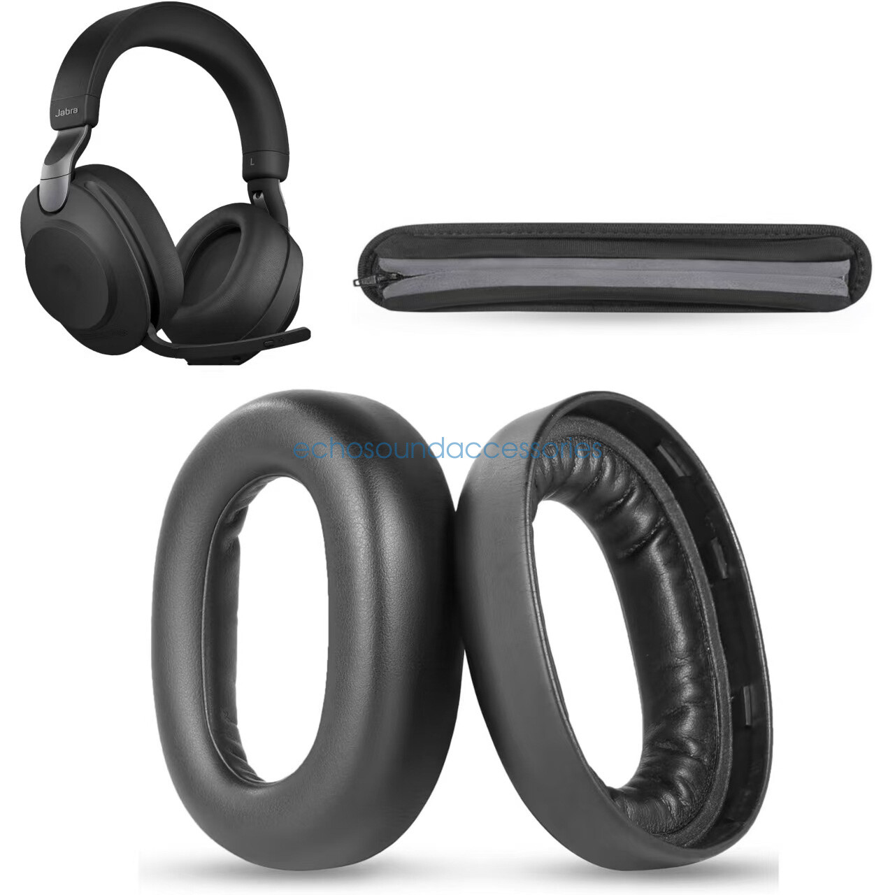 Replacement Ear Pads Headband Cover for Jabra Evolve2 85 Headphones
