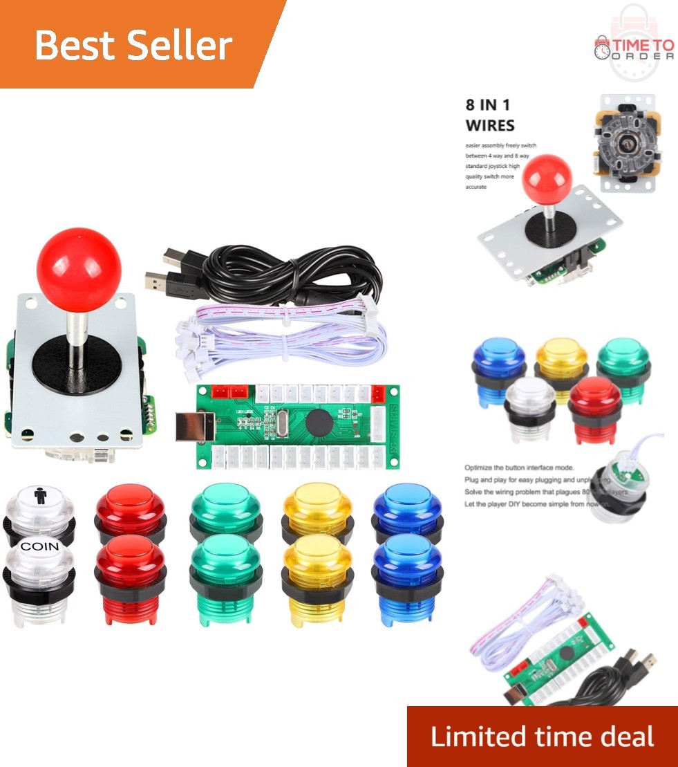 Arcade Button Kit 5V LED Joystick for PC Raspberry Pi MAME DIY Arcade Games