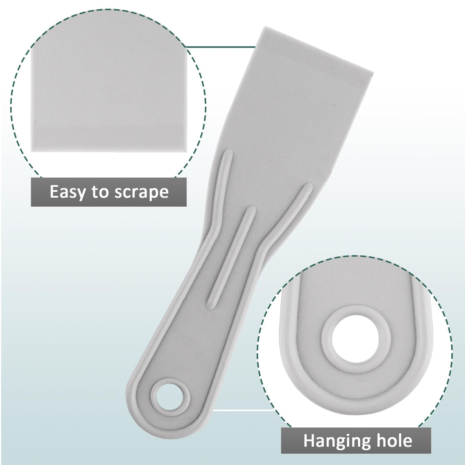 Plastic Putty Knife Flexible Scraper for Spackling, Multi-Size Paint Scraper