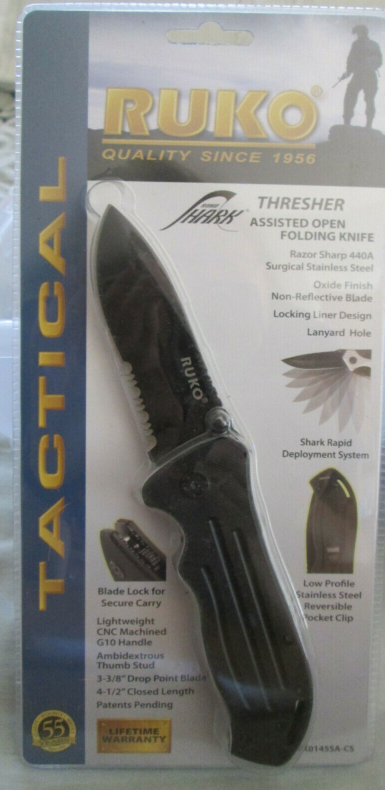 NIP RUKO Thresher Tactical Assisted Open Folding Knife 3 3/8" Blade