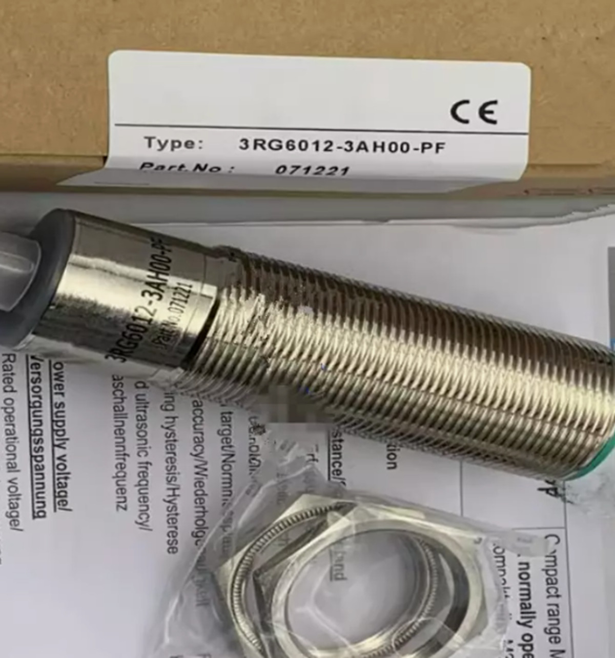 New FIT FOR Ultrasonic sensor 3RG6012-3AH00-PF