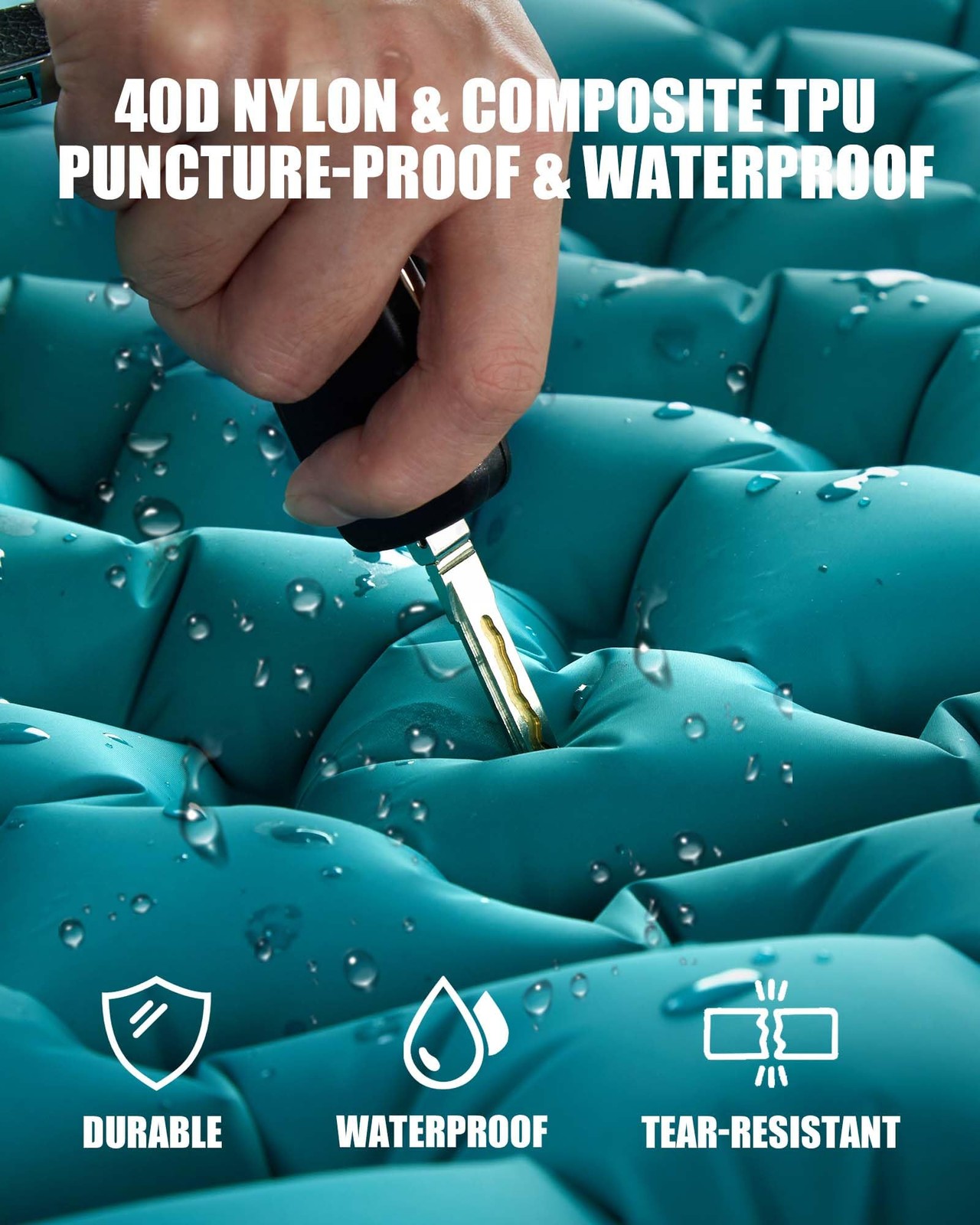 Camping Sleeping Pad with Pillow Extra Thick 3.9 Inch Ultralight Self Inflating