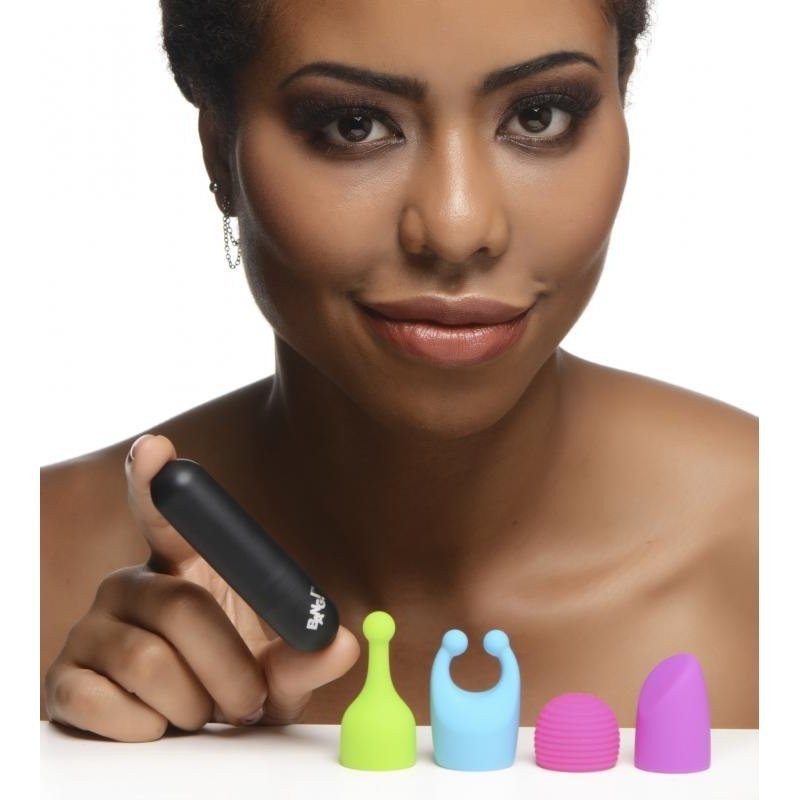 Bang Rechargeable Bullet Vibrator with 4 Glow Attachments