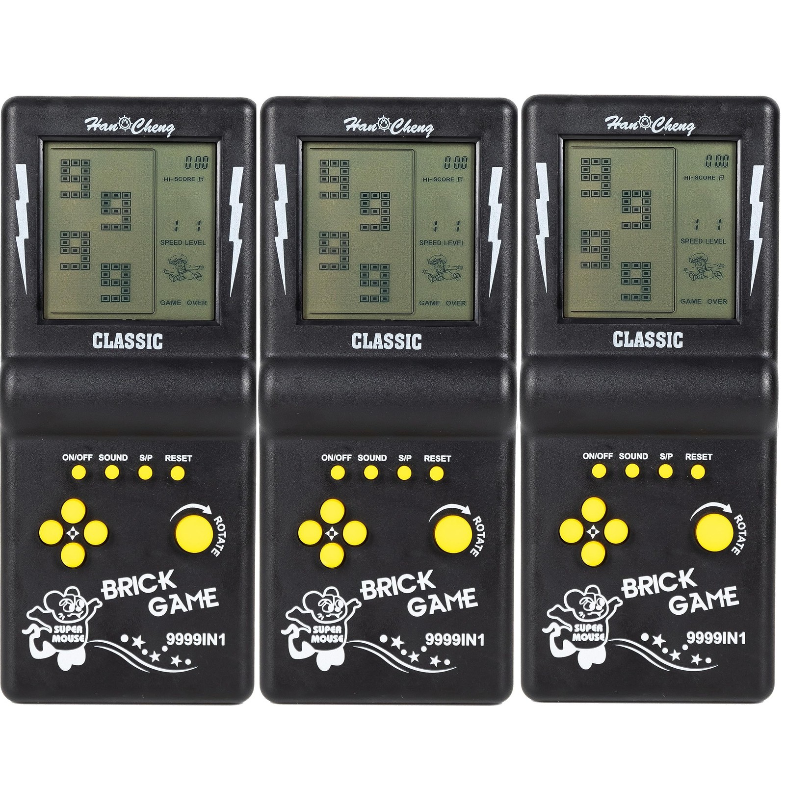 Handheld Brick Game Console,3.5-inch Large Screen Black Handheld Building Blo...