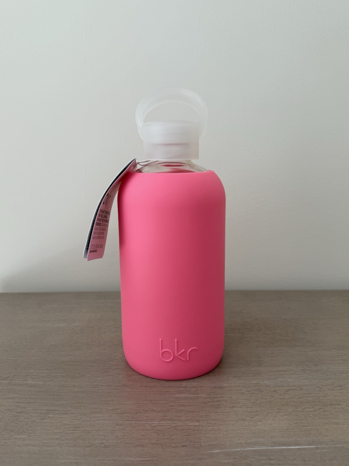 BKR Glass Water Bottle 16oz HOT Pink Silicone Sleeve 500ml NWT