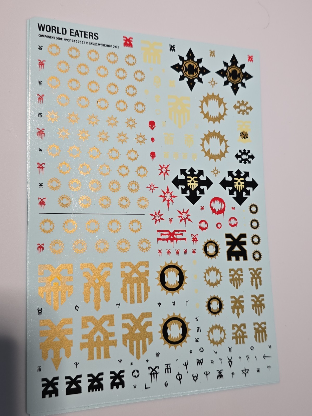 World Eaters transfer sheet Warhammer 40k X1
