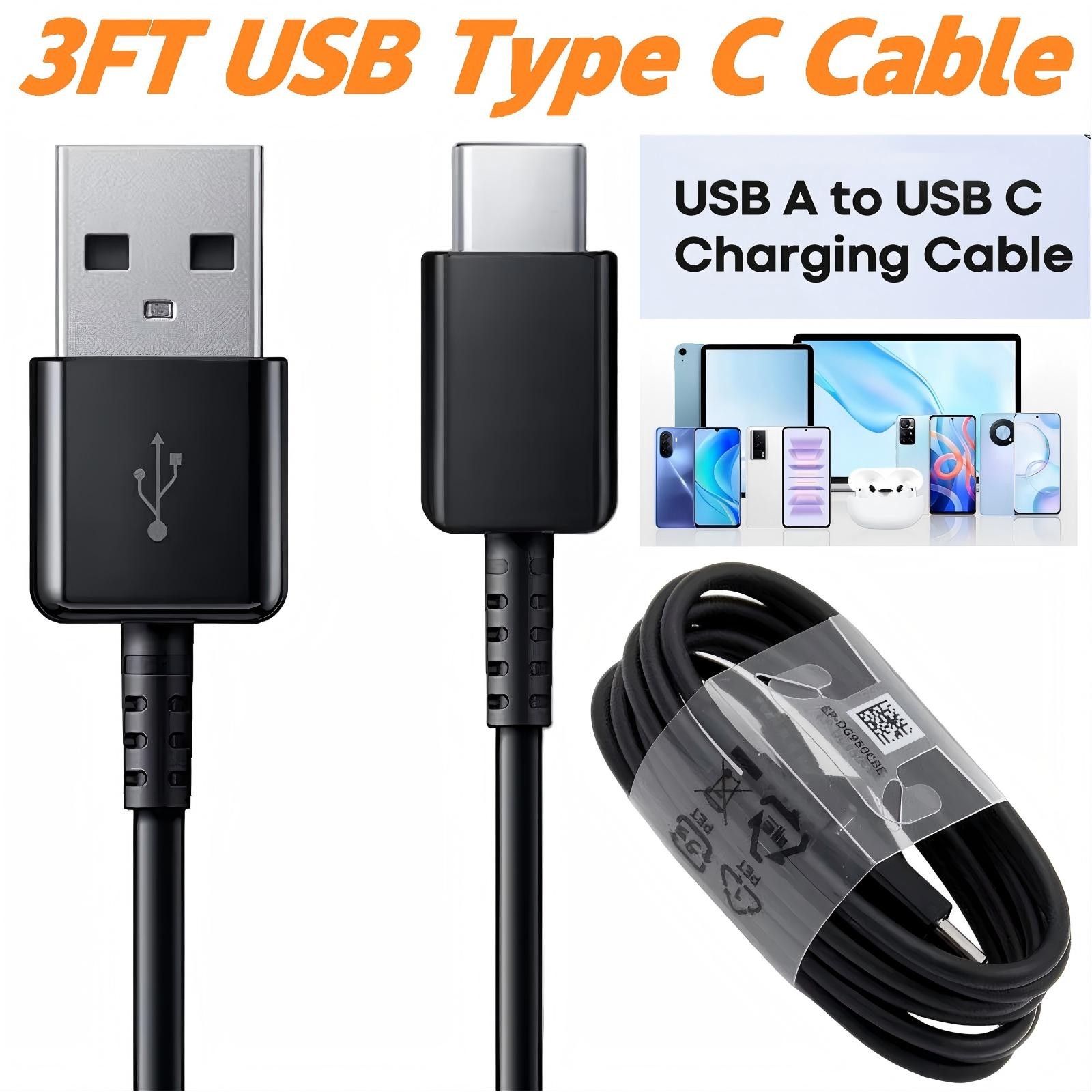 USB C Charger Cable 3FT Type C Charging Cord for Samsung Galaxy S23 S22 S21 S20