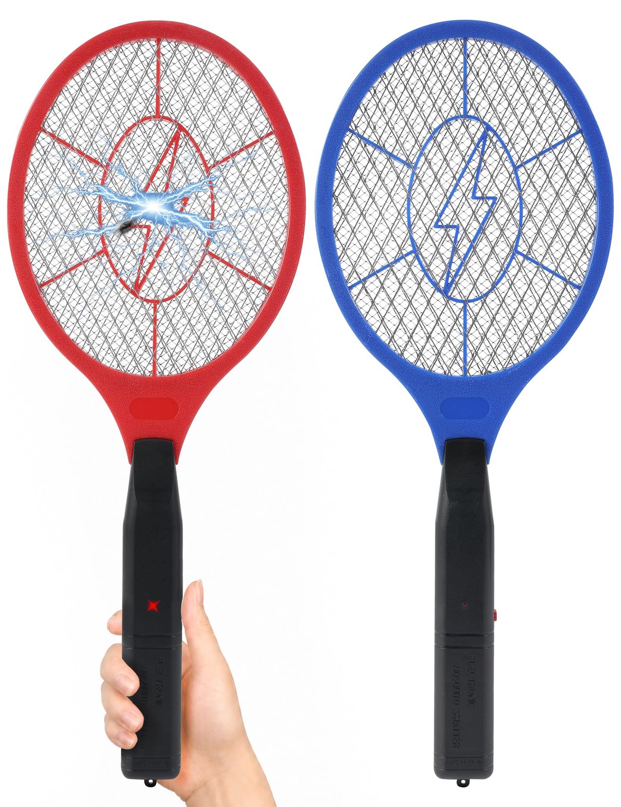Paquete De Dos Raquetas Mata Insectos Para Mosquitos Y Moscas De Lujo Pro