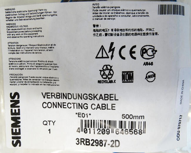 Siemens connection cable 3RB2987-2D E: 01 500 mm pack = 2 pieces-sealed-
