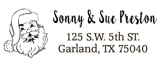 Return Address stamp Custom with Santa Logo Self ink rubber stamp,Christmas Stam