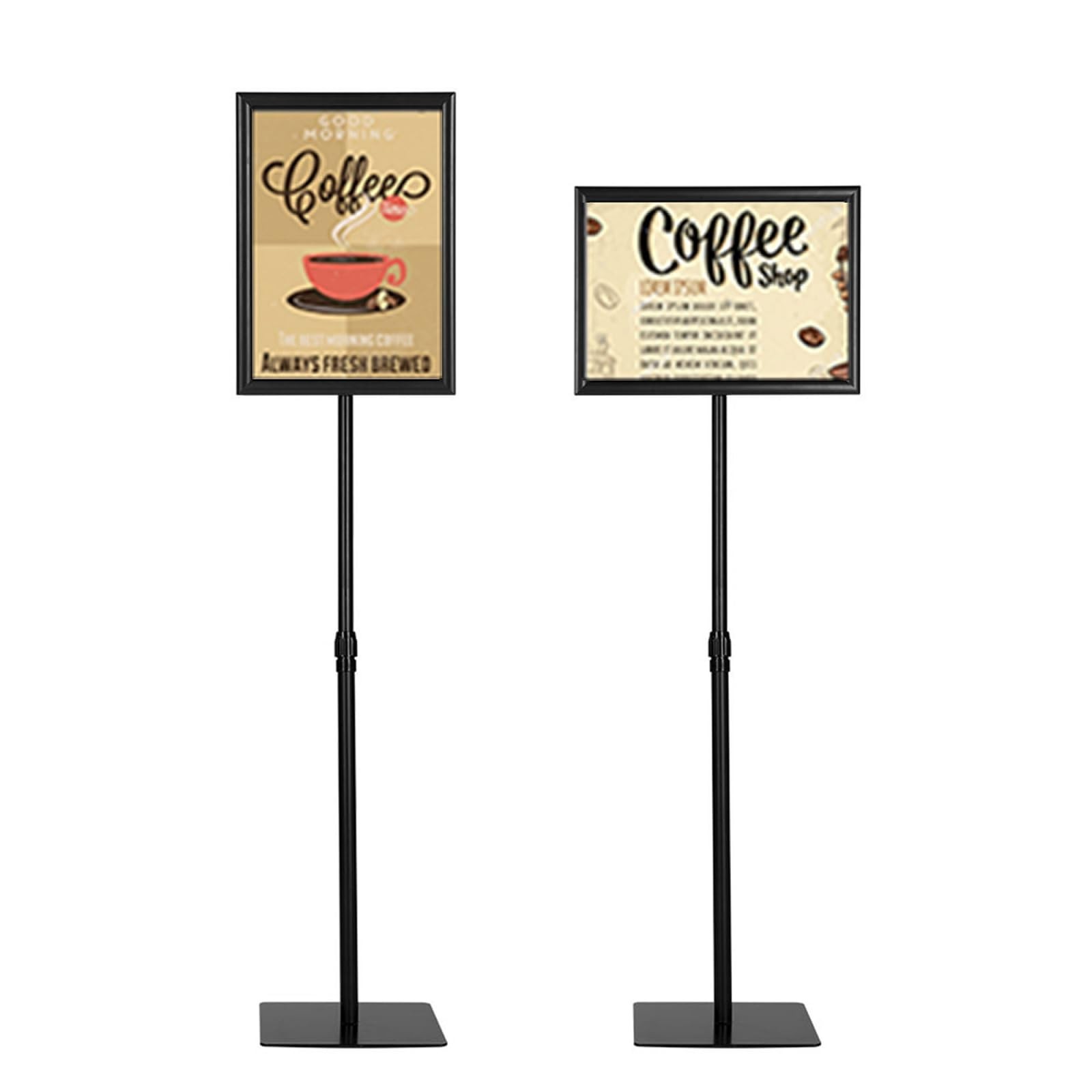 Adjustable Floor Sign Stand Heavy Duty Pedestal Holder , with Aluminum Snap O...
