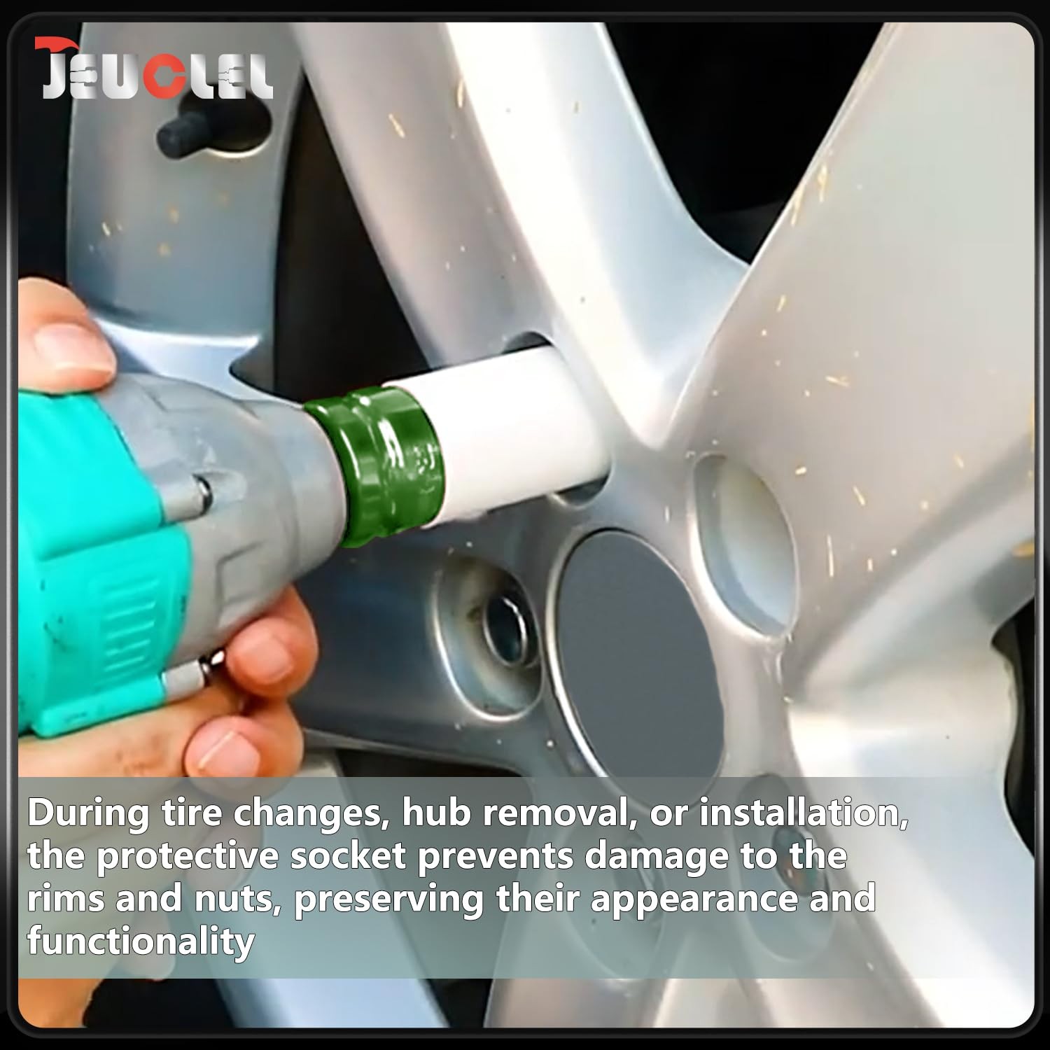 JEUCLEL 22mm 1/2"Drive Wheel Protector Impact Socket, Lug Nut 22MM