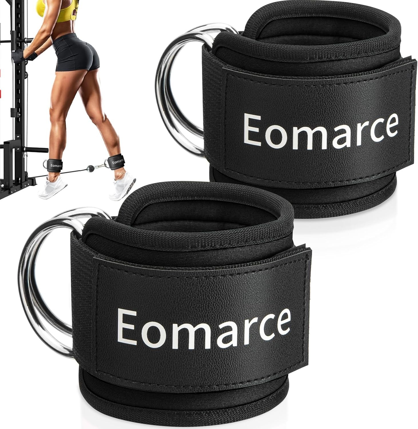 2PCS Set Premium Cable Kick Back Ankle Straps for Cable Machines Women & Men