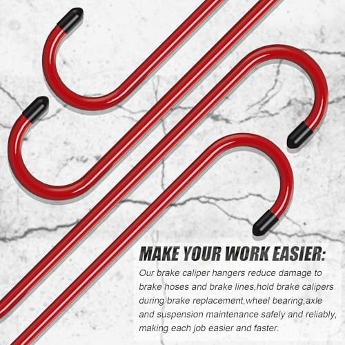 2 Pcs Brake Caliper Hangers Brake Caliper Hooks with Rubber Tips 2pcs red