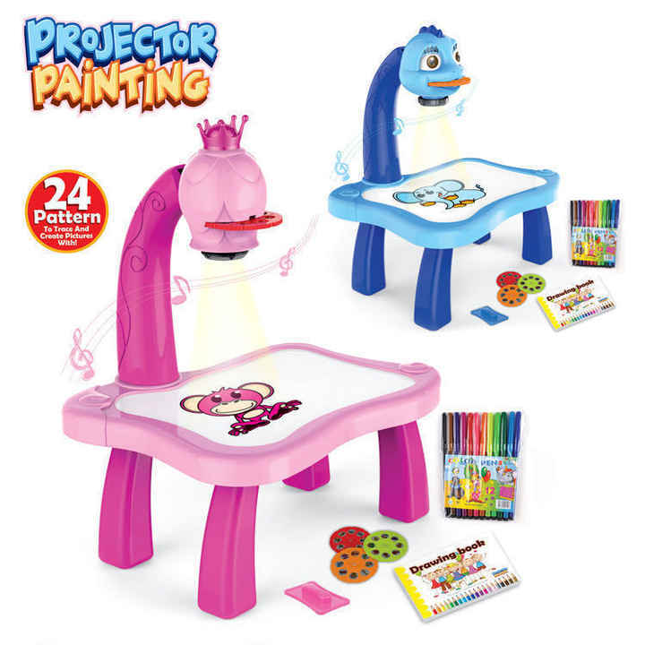 Perfect gift Trace and Drawing Projector Table for Kids Toy with Light & Music,