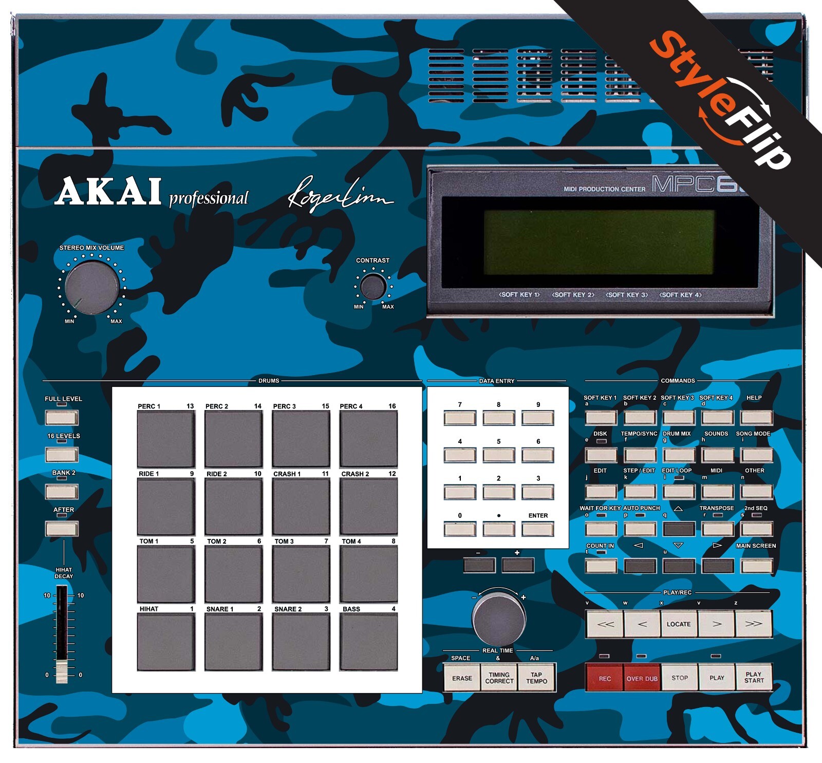 Akai MPC-60 Skin | Camo Blue | Protective Decal | StyleFlip Skins
