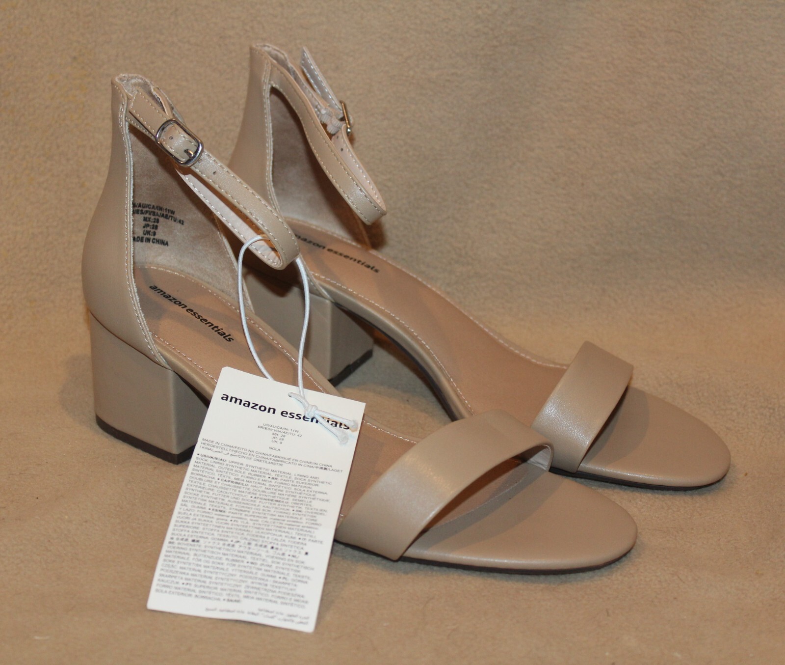 Amazon Essentials Nola Women's Heeled Sandals Beige 12W