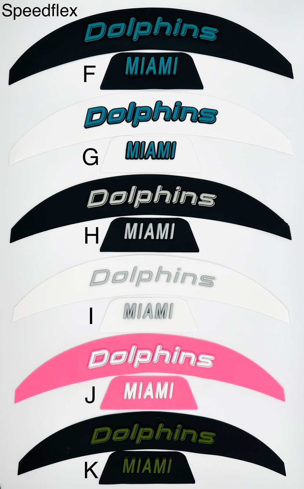 Dolphins Full Size SpeedFlex 3D Helmet Bumpers