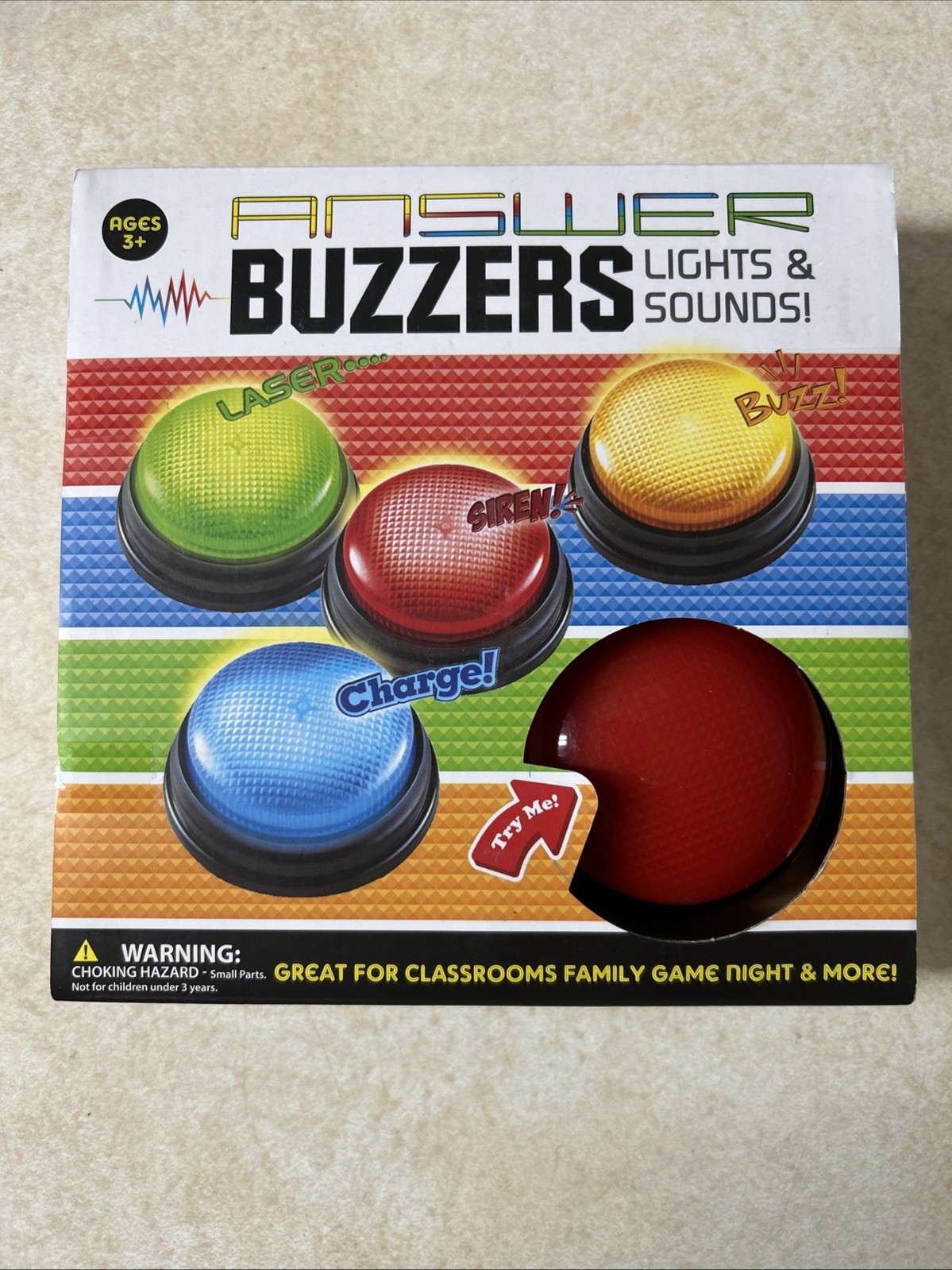Classroom Answer Quiz Buzzers Set of 4 - Game Show Sound buzzers School Or Home