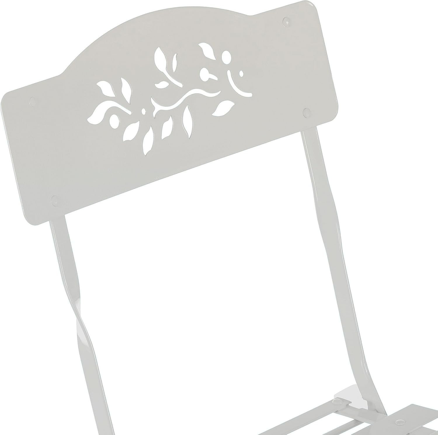 Compact White Bistro Set - 3-Piece Folding Table & Chairs for Stylish Spaces