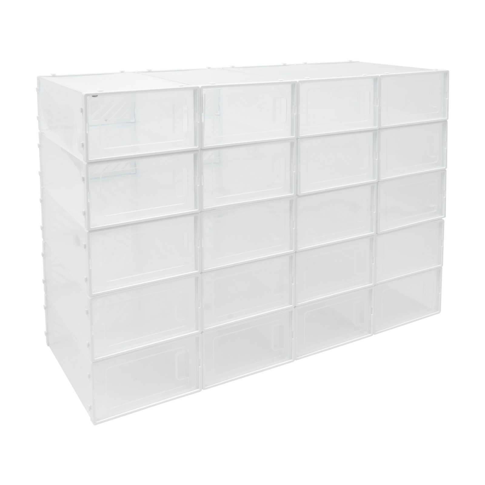 20* Stackable Shoe Storage Box Durable Plastic Sneaker Display Case Organizer