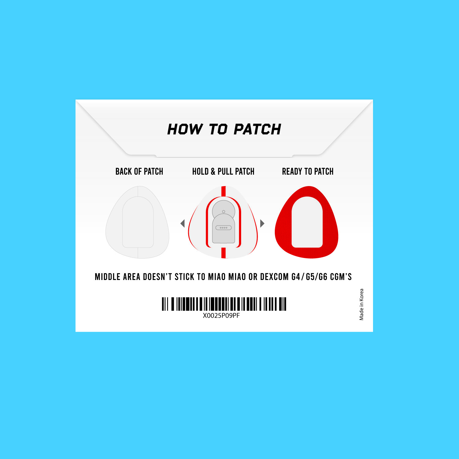 Not Just a Patch CGM Patch Dexcom G4/G5/G6 or MiaoMiao Libre Red 20 Pack