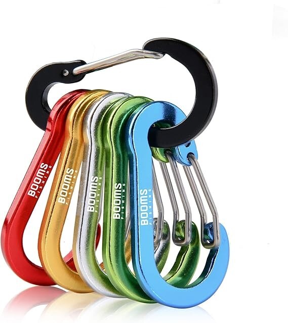 6 Piezas 2D-Clip Mosqueton De Bloqueo Duradero Clip Para Llavero Con Gancho
