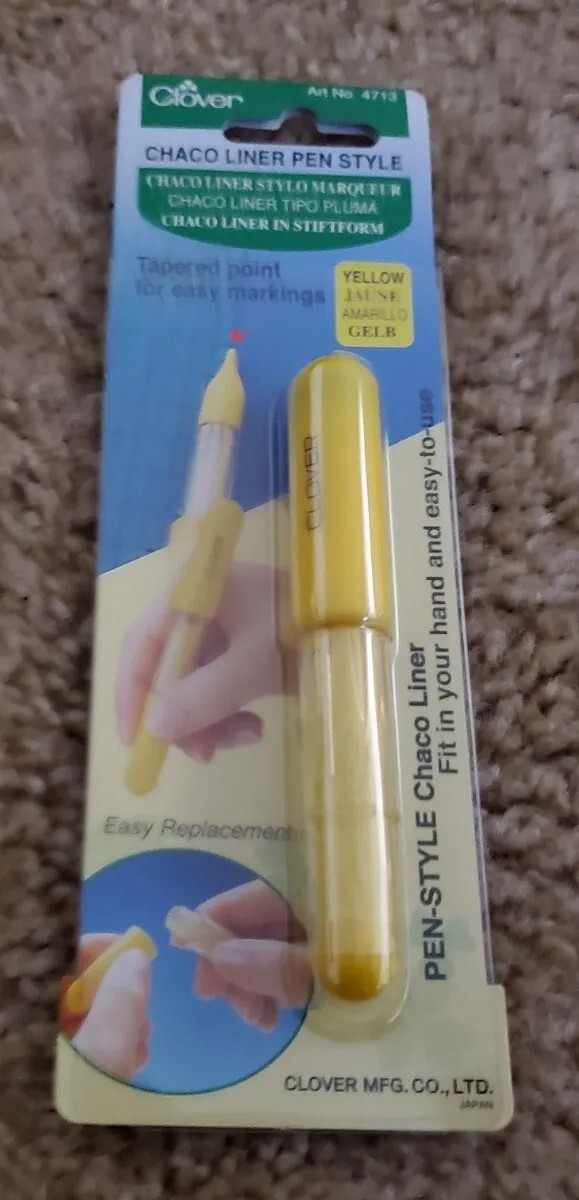 Clover Chaco Liner Pen Style w/Tapered Point for Easy Markings ~YELLOW~ #4713