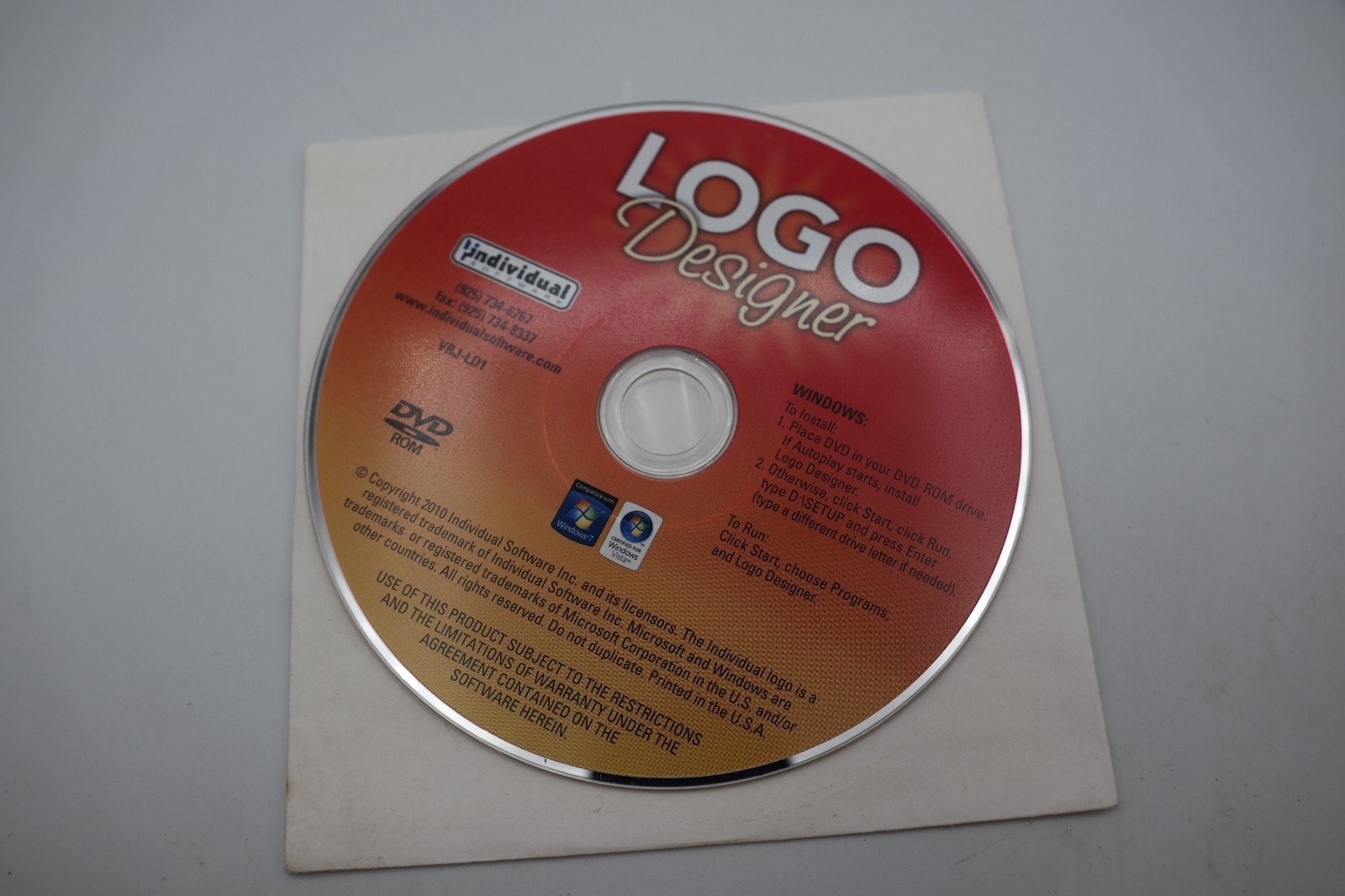 Logo Designer By Individual Software For Windows- Disc only. Dut's Deals
