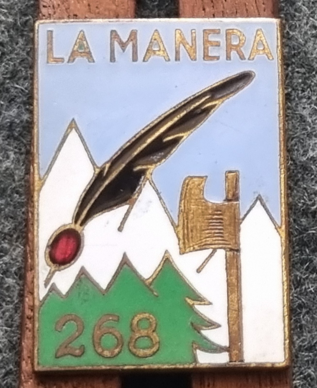 R.E.I. BADGE 268^ COMPAGNIA "LA MODO" ALPINE BATTALION "VAL PIAVE" WWII