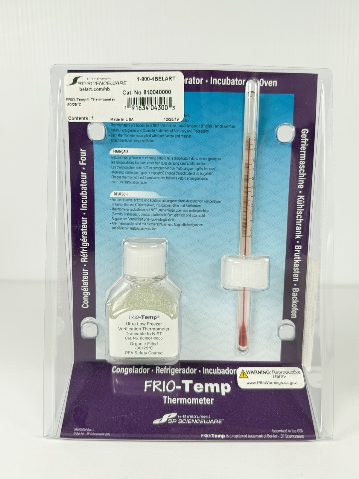 Thomas FRIO-Temp Liquid-In-Glass Verification Thermometer Range -90/25 C