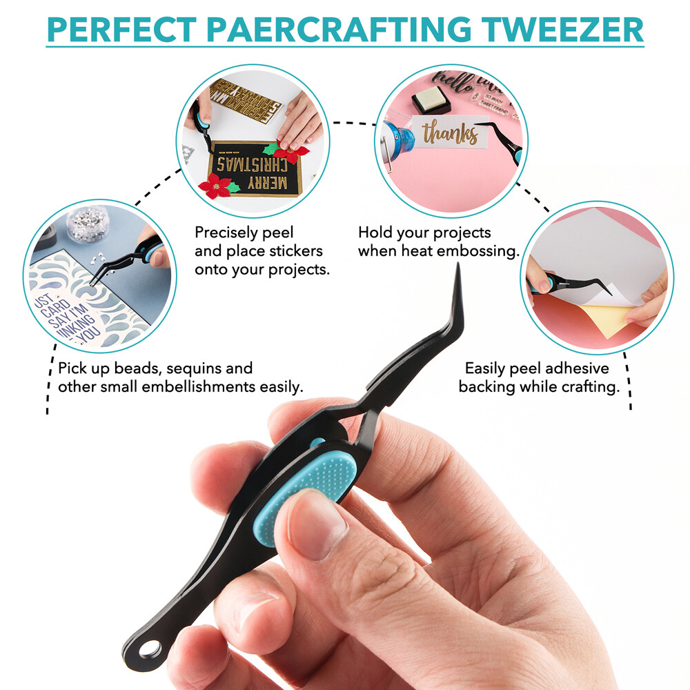 Reverse Grip Craft Tweezers Fine Tip Tweezers With Heat Resistant Silicone Grip